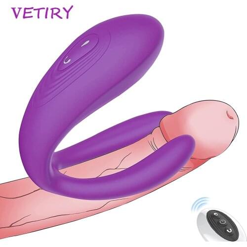 Couple Vibrator Triple Vagina Stimulator Remote Control Dildo G Spot U Silicone Stimulator Sex Toy For Woman Female Climax