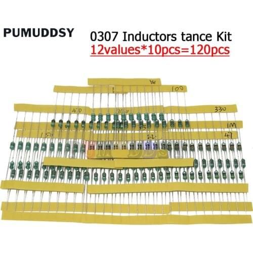 0307 DIP 1/4W 12 Kinds Color Ring Inductance Each 10PCS Inductors Assorted Set Kit 1UH 10 22 33 47 100 150 220 330 470 560 1Muh