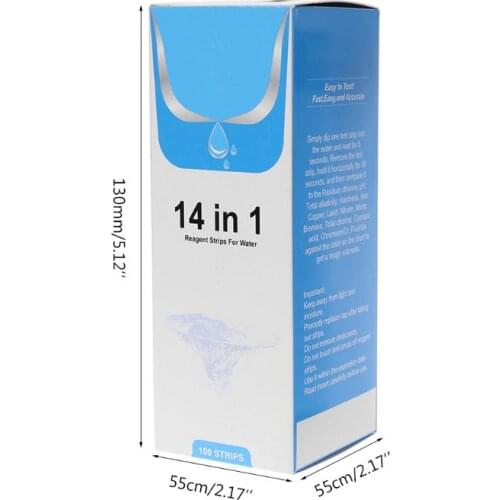 100Strips Water Test Strips Reagent Strip For Water Quality Analyzing Testing With 14 Analysis Residual Chlorine pH Total Iron