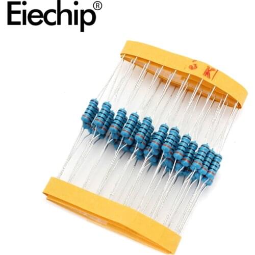 100pcs/lot 0.5W 1 ohm 1% Metal film resistor 1/2W resistance 3K Electronic resistors