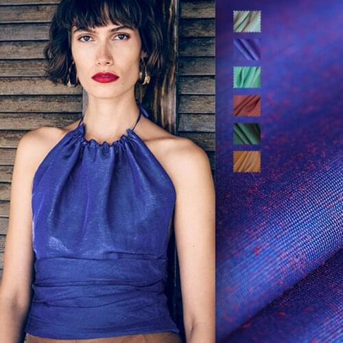 108CM Wide 200G/M Weight Green Red Blue Silk Cotton Linen Fabric for Summer and Spring Dress Coat Jacket DE1329