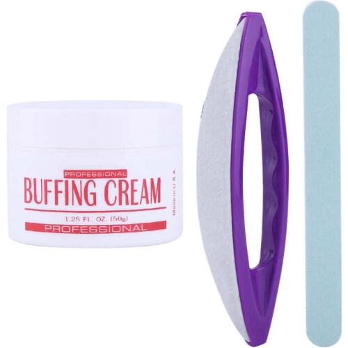 3Pcs/Set Nail Art Buffing Cream Nail Brush Buffer Varnish Polish Polishing Strip