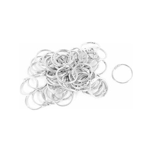 30mm Openable Dia Metal Spring O-Ring Loose Leaf Ring 50 Pcs