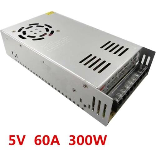 5V 60A 300W Switching Power Supply Driver for LED Strip AC 100-240V Input to DC 5V free Shipping