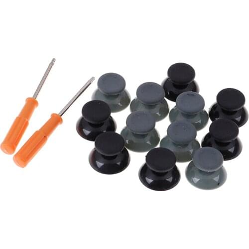 6 Pcs Black 3d Analog Joystick Stick for XBox One X Elite S Slim Controller Analogue Thumbsticks Caps Mushroom with Tool