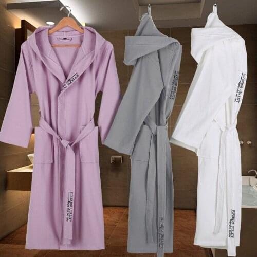 Five-star Hotel Bathrobe Cotton Waffle Bathrobes Spring Summer Thin Couples Men Women Bath Robe Male Dressing Gown