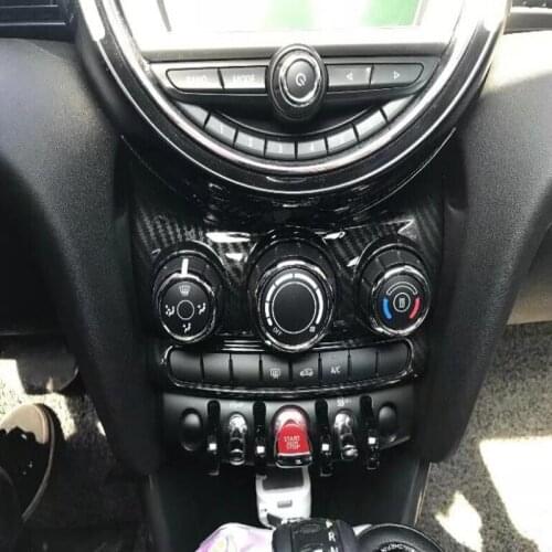 Free Shipping! For Mini Cooper 2018 1 PC Carbon Fiber ABS Chrome Car Air Conditioner Switch Knob Panel Cover Trim Car Styling