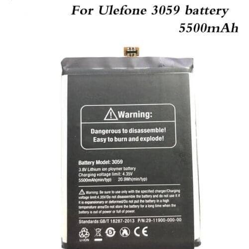 Armor X Battery New 5.5inch for ULEFONE armor x Mobile Phone Battery 5500mAh model 3059