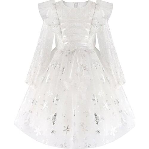 2020 Children Girls Lace Sequins Stars Princess Tutu Dress Spring Autumn Summer Girl Kids Birthday Party Formal Dresses Vestidos