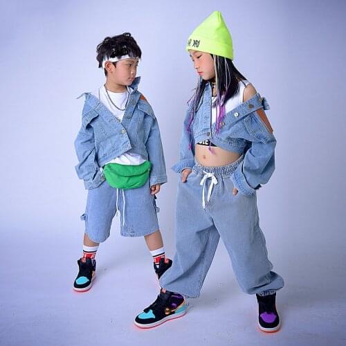 ChildrenS Hip-Hop Dance Clothes Cowboy Suit Girls Catwalk Hiphop Loose Performance Clothes Jazz Street Dance Outfits DQS6853