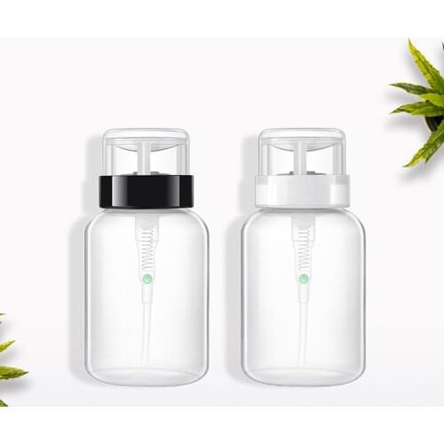 200ML Nail Bottle Empty Press Pump Dispenser Plastic Polish Remover Cleaner Portable Makeup Manicure Tool Dropship