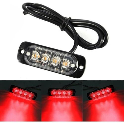 1pc 4LED Off-road Car Trucks Safety Urgent Working Fog Red Light 12V 800LM Lamp Replacement Accessories