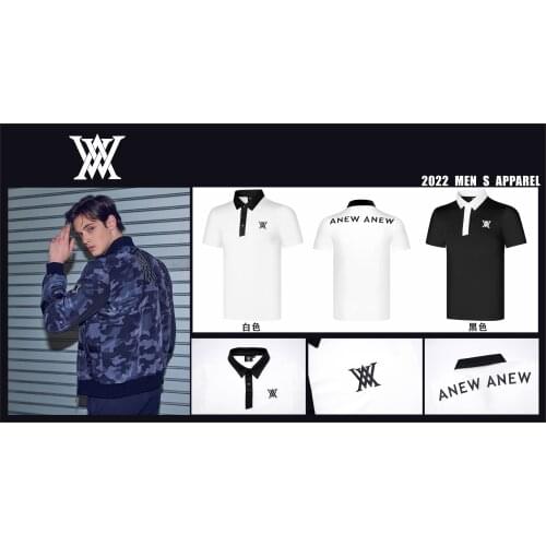 New Korean style trendy short-sleeved ANEW handsome breathable casual mens T-shirt with free shipping