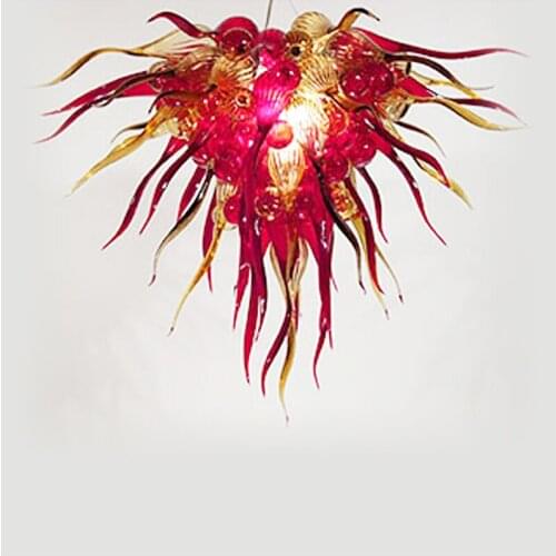 Art Design Frosted Mouth Blown Glass With 110v-240v LED Bulbs Beautiful Amber Glass Pendant Light