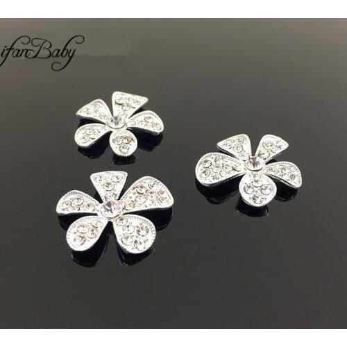 Alloy Buttons For DIY Accessories flat back crystal rhinestone button