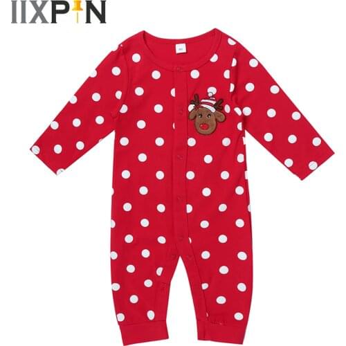 Christmas Baby Boy Romper Girl Elk Clothes Long Sleeve One-Piece Xmas Rompers Newborn Jumpsuit Infant Outfits for New Year Party