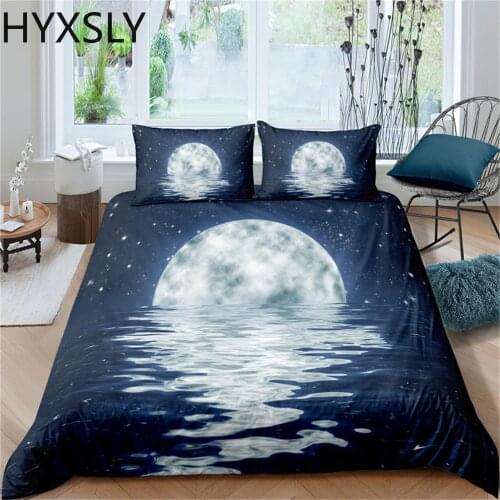 Bedding Set Moon Night View Duvet Cover With Pillowcase Beddings King Queen Full Double Single Size Bedclothes Scenery Design