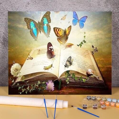 Animal Butterfly Flower DIY Paint By Numbers Package Acrylic Paints 50*70 Painting On Canvas Home Decor For Wholesale