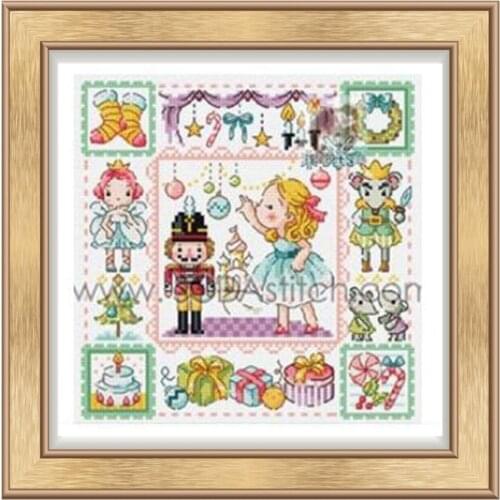 Cross Stitch Set 100% Cotton 11ct Printed Linen Decorative Picture, Soda Series Nutcracker Figure