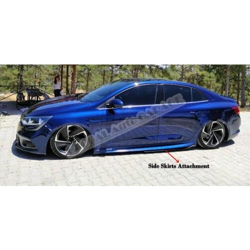 For Renault Megane 4 Sedan Short Side Skirts Attachment 2016-2021 Sill Trim Car Styling Auto Accessory Universal Mud Spilitter