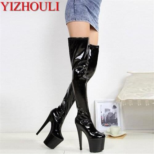 New arrival 2018 womens shoes thigh high boots 20cm stiletto boots sexy stovepipe over-the-knee boots