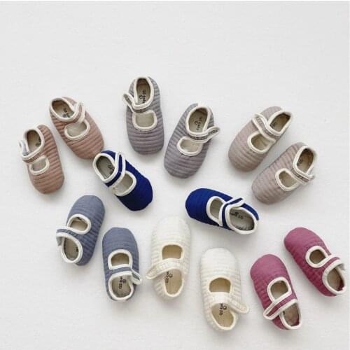 New Autumn Winter Korean Style Baby Kids Soft Prewalker Cotton-Padded Retro Toddlers Infants Walking Shoes Outside First Walkers