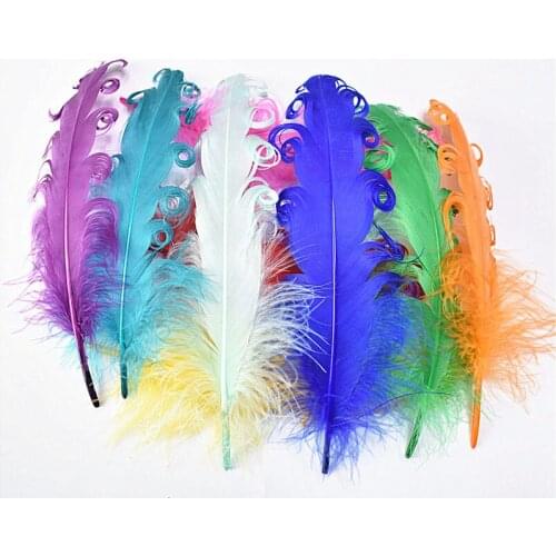 Wholesale natural dyeing curly Goose Feather 100pcs 13-18cm/5-7inch DIY feathers for crafts Halloween costumes Decorative plumes