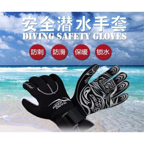 3MM Genuine Neoprene Gloves Anti Scratch and Keep Warm for Scuba Diving Winter Swim Spearfishing Kayaking Surfing