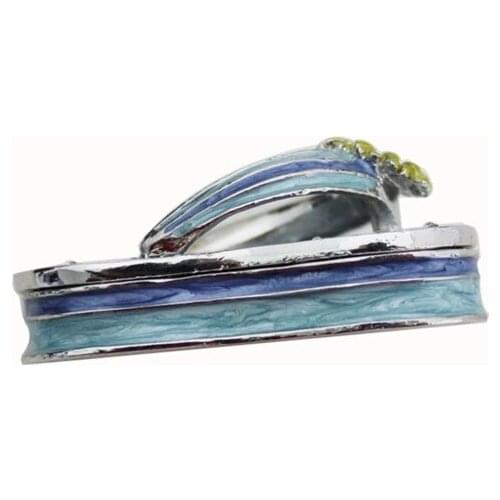 YAFFIL Jewelry Box Slipper Shape Zinc Alloy Jewelry Box Crystal Rhinestone Jewelry Boxes For Storage Earrings Necklace Trinket