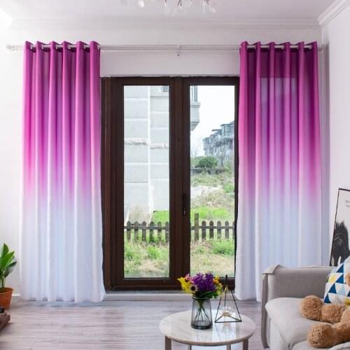 Modern Gradient Color Window Curtains for Lliving Room Bedroom Semi-shade Thin Cloth Fabrics Curtains Hotel Decoration H408#40