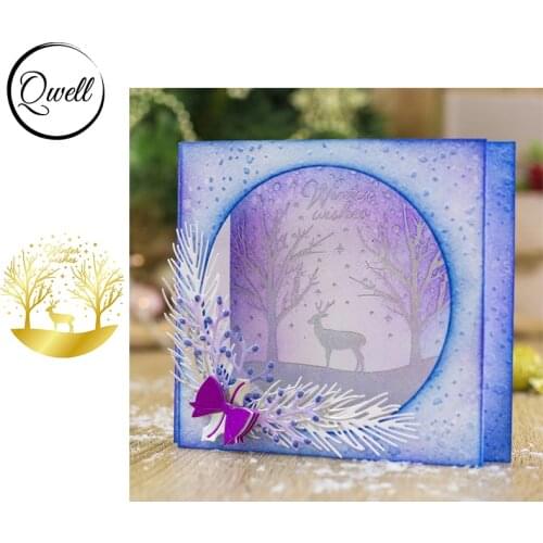 QWELL Christmas Trees Winter Wishes Reindeer Silhouettes Hot Foil Plate DIY Craft Paper Cards Scrapbooking Making 2020 New