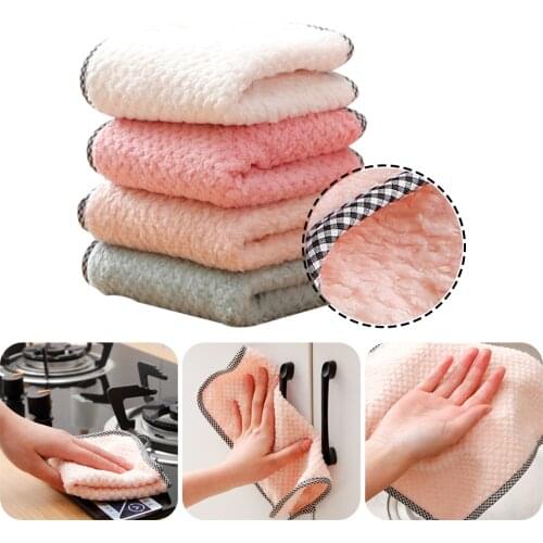 Kitchen Dish Clothes Microfiber Soft Super Absorbent Dish Rag Remove Oil Cleaning Towel for Kitchen Cleaning Accessories 5PCS