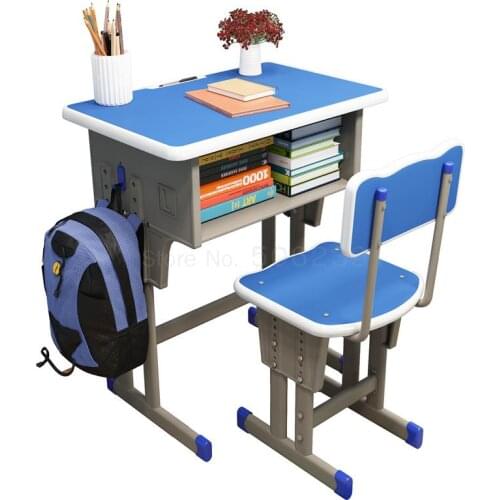 Thicken desks and chairs primary school training table counseling class trust class lift single student desk and chair study tab