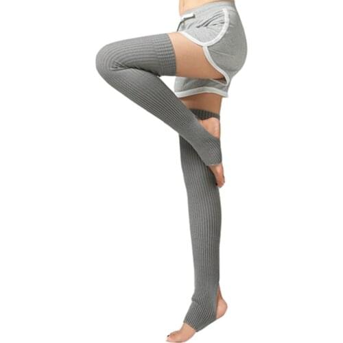 Women Yoga Socks Open Heel Knitted Leg Warmers Lady Floor Socks Over Knee Long Stockings for Fitness Dance Pilates Ballet Latin