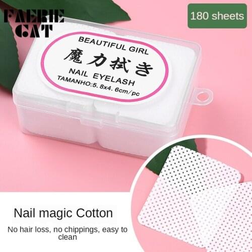 180pcs/box Lint-Free Nail Polish Remover Cotton Wipes Cleaner Paper Pad Hand Napkin Gel Polish Nail Art Cleaning Manicure Tools