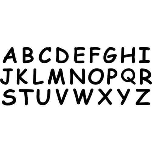 25.7*10CM Alphabet Letters A To Z Funny Custom Car Body DIY Decals Vinyl Car Styling Car Stickers Black/Silver C9-1374
