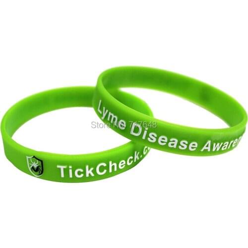 300PCS TickCheck Lyme Disease Awareness wristband silicone bracelets free shipping by FEDEX