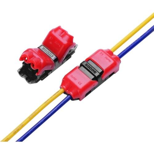 5pcs I Shape Quick Splice Wire Wiring Electrical Connector for 2 Pin 22-20 AWG LED Strip Cable Crimp Terminal Blocks Conductor