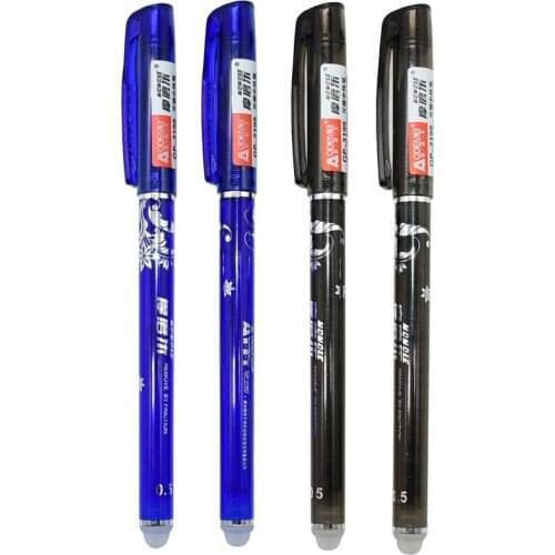50Pcs Erasable Pen Set Blue Black Ink Gel Pen Erasable Refill Rod Washable Handle School&Office Writing Stationery Gel Ink Pen