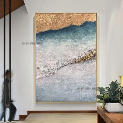 Handmade Abstract Oil Painting Large Size Canvas Modern Wall Art Minimalist Bright Color Decoration Living Room Office