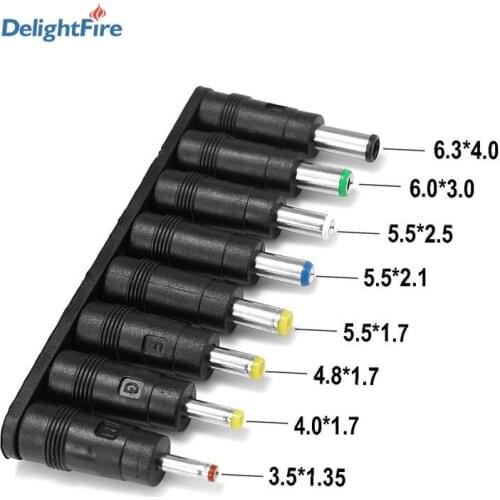 8pcs Female to Male DC Power Adapter 5.5X2.1mm to 6.3 6.0 5.5 4.8 4.0 3.5 2.5 2.1 1.7 1.35mm Jack Plug Laptop Adapter Connector