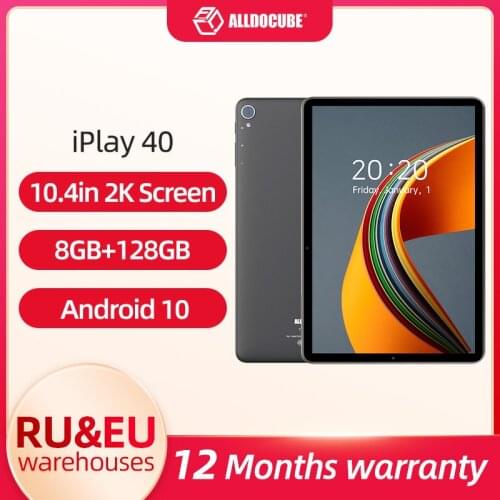 ALLDOCUBE iPlay 40 Tablet 10.4 Inch 8GB Ram 128GB Rom Tablet Android 10.0 Dual Sim Cards 2000*1200 IPS Unisoc T618 6000mAh BT5.0