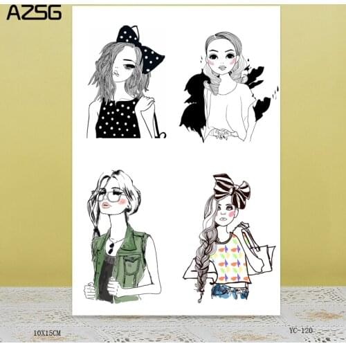 AZSG Trend girl Clear Stamps For DIY Scrapbooking/Card Making/Album Decorative Rubber Stamp Crafts