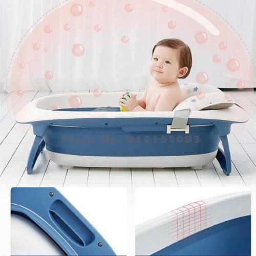 Teal Baby Bathtub Newborn Baby Folding Bathtub Children Bath Tub Household Products Large Artifact