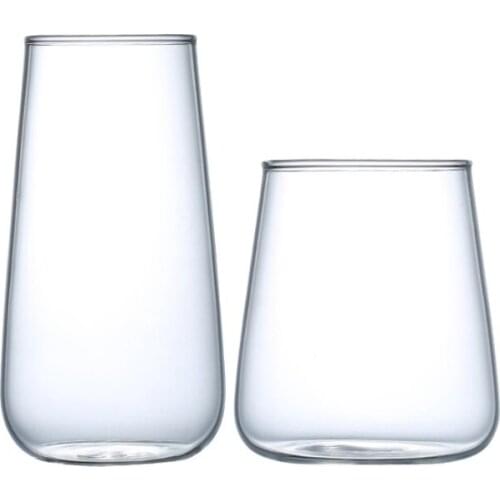 Big Capacity Brief Transparent Glass Water Bottle Morning Milk Coffee Tea Cup Cute Kids Girl School Kawaii House Bottles Flask