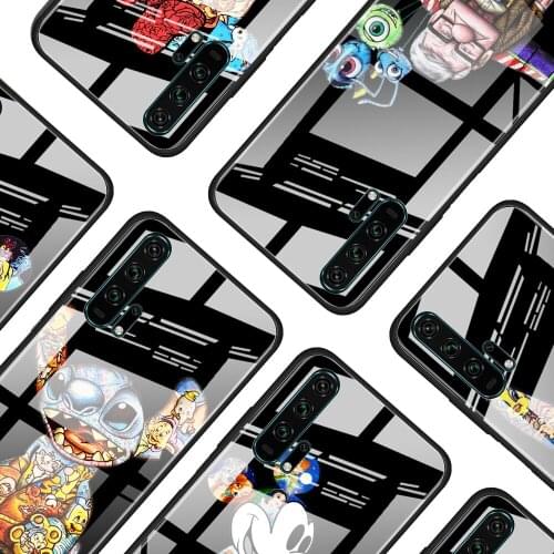 Mickey Tattoo Cartoon for Honor 30 20 10 9X Pro Plus Lite 8X Huawei Y8P Y6P Y5P Y9 Y7 Y6 2019 Tempered Glass Phone Case