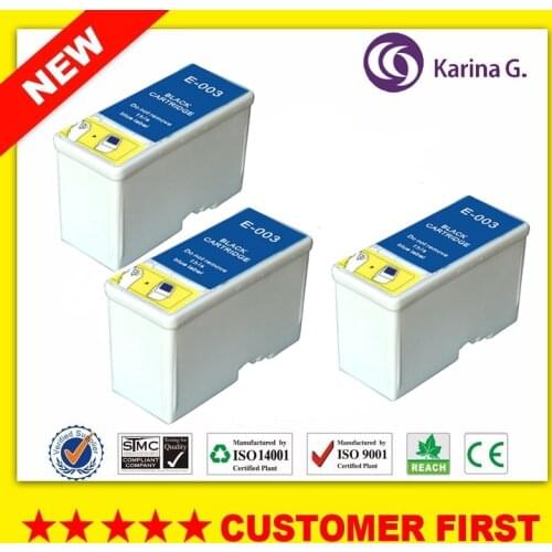3PCS for T003 E003 Black compatible ink cartridge for Epson Stylus Color 900/900G/900N/980/980N printer