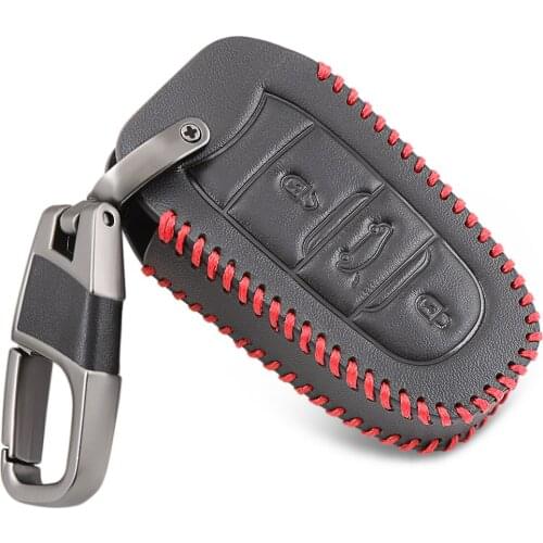 Black leather Car Key Case Cover holder For Peugeot 508 301 2008 3008 4008 407 408 For Citroen C5 C6 C4 CACTUS C3XR DS smart key