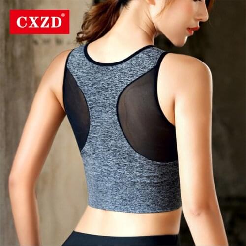 CXZD Women Seamless Stretchy Padded Sports Bra Fitness Hollow Out Running Gym Breathable Underwear Push Up for Cup Vest