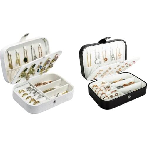 Travel Jewelry Box Jewelry Organizer for Double Layer Portable Mini Travel Case Display Storage Holder Boxes